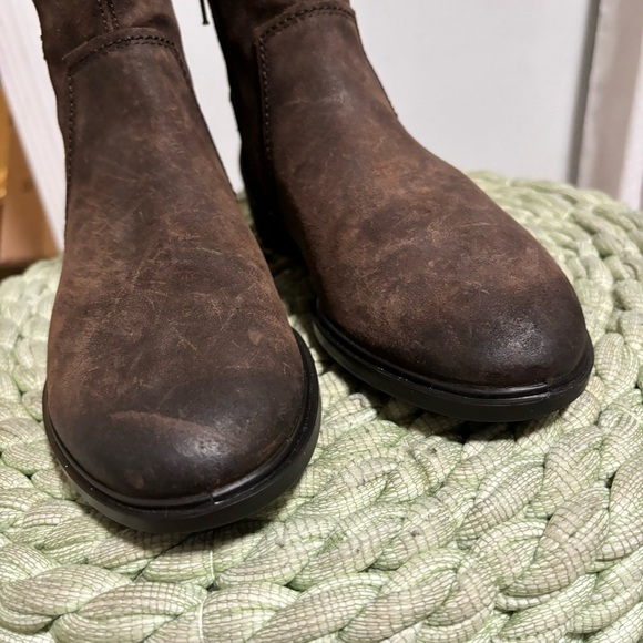 Ecco Touch 15 B Coffee Brown Oiled Leather Lightweight Flat Ankle Boots NWOB - Picture 6 of 10